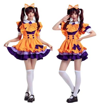 Japanese and Korean Female Orange Maid Clothing Cospaly Pure Maid Clothing Cute Girl Anime Clothing Women's Clothing