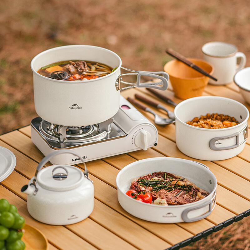 Naturehike Portable Ceramic Non-stick Camping Cookware Set 0.8L