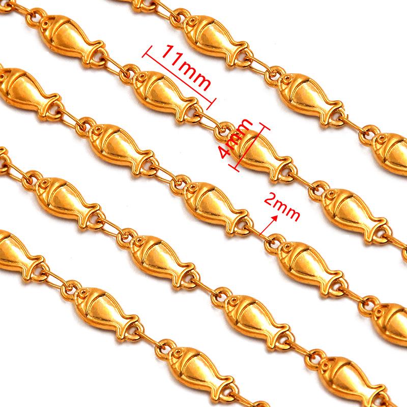 18K Gold Plated Stainless Steel Heart, Butterfly, Four-Leaf Clover, Shell Chain Bracelet/Necklace, 50cm.