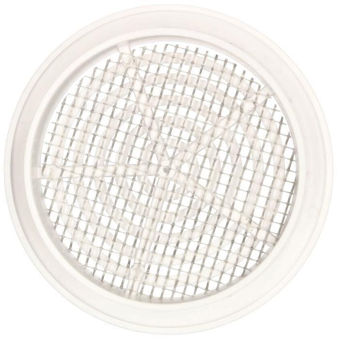 Grille d'aération - KOTARBAU - Rond - Diamètre 80 mm - Moustiquaire - Blanc