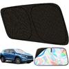 Car Windshield Sun Shade,5-Layer Reflective Blocks UV & Heat,Heavy Duty Foldable Sunshade With Metal Frame, Iridescent Color Keep Car Interior
