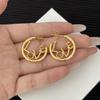 French American LOVE Letter Round Earrings: Elegant & Versatile High-End Fashion