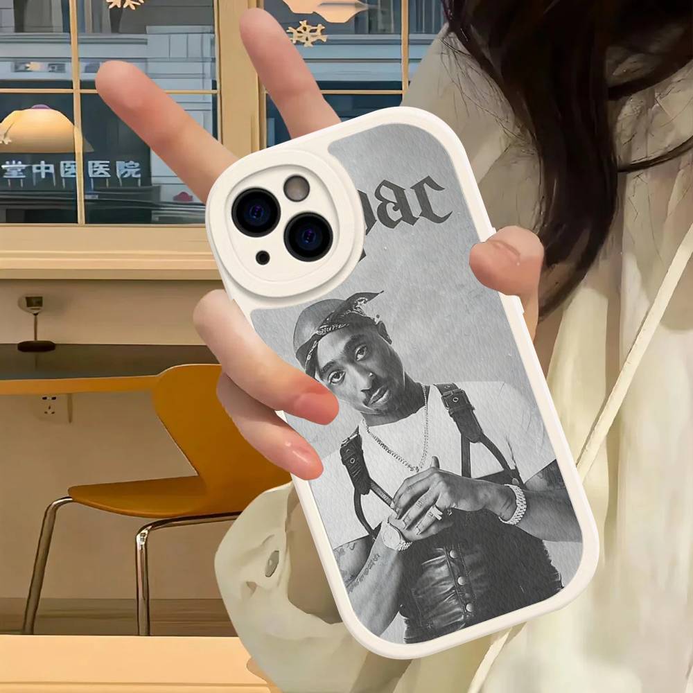 2Pac Hip Hop Singer Phone Case For IPhone 16 15 14 13 12 11 Pro Max Plus Leather Cover