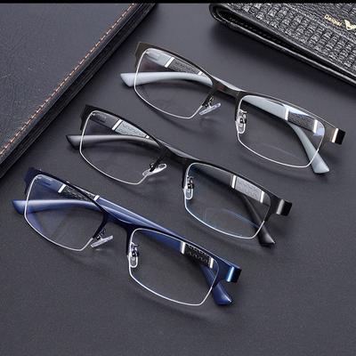 Flexible Presbyopic Glasses Classical Half Frame Men Business Far Sighted Eyeglasses Ultralight Eyewear Diopter +1.0 To +4.0