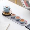 Portable Ceramic Travel Tea Set (1 Pot, 3 Cups)