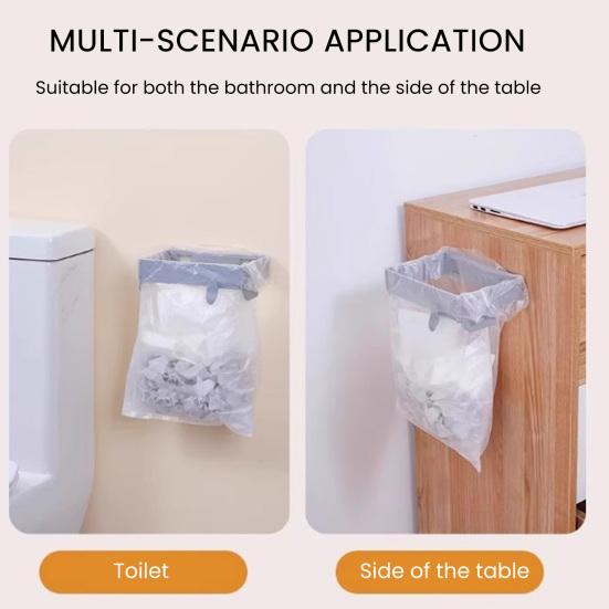 Trash Can Holder Foldable Under Sink Trash Bag Organizer Large Opening Compact Portable Waste Storage Rack
