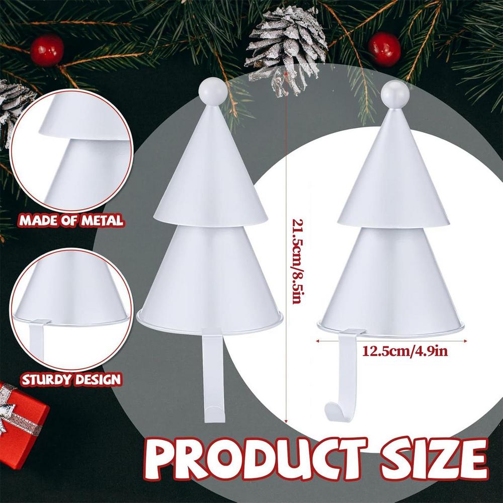 3D Christmas Tree Shaped Sock Stand Iron Christmas Tree Stocking Hanger Stocking Holders Hook For Fireplace Mantel Window