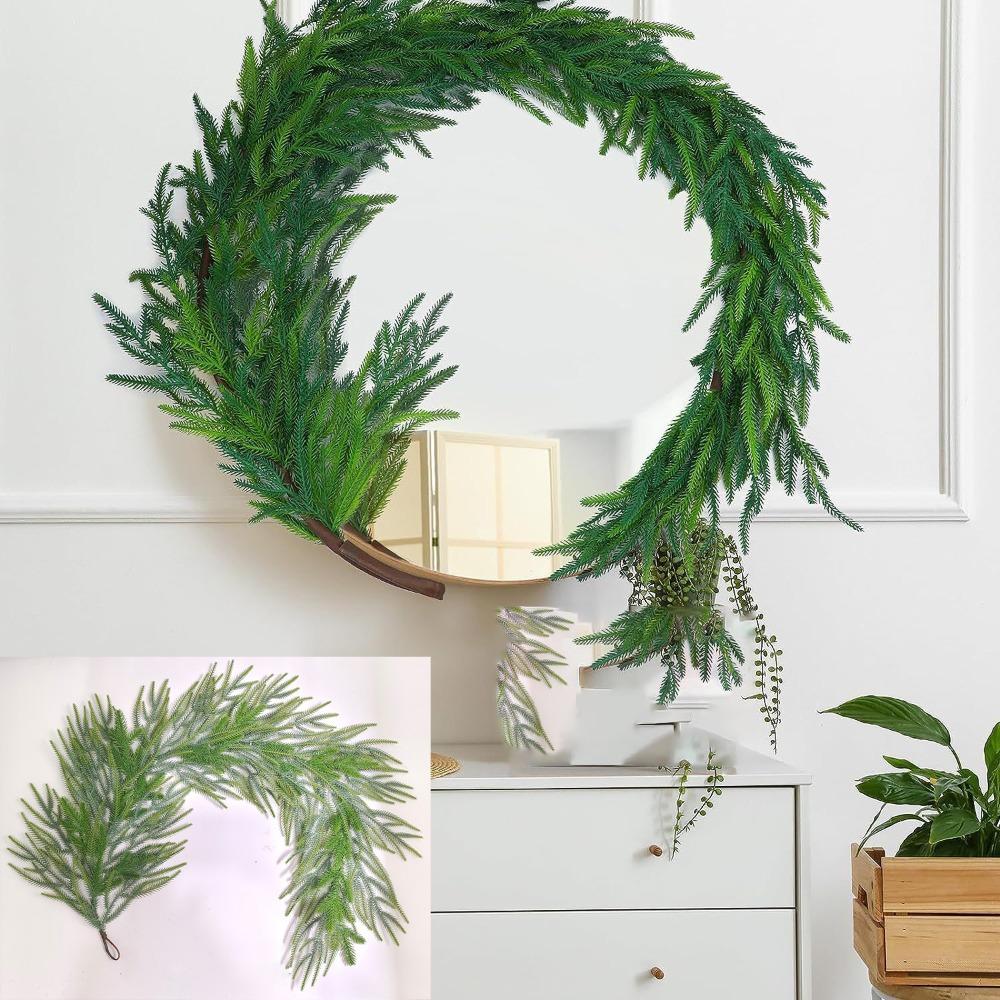 1.5m/2.7m Rattan Artificial Greenery Garland Artificial Faux Green Wreath  For Christmas Decoration
