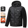 Mens Winter Down Jacket With Detachable Hood Knit Cuffs 90% White Duck Slim Fit Urban Daily Wear