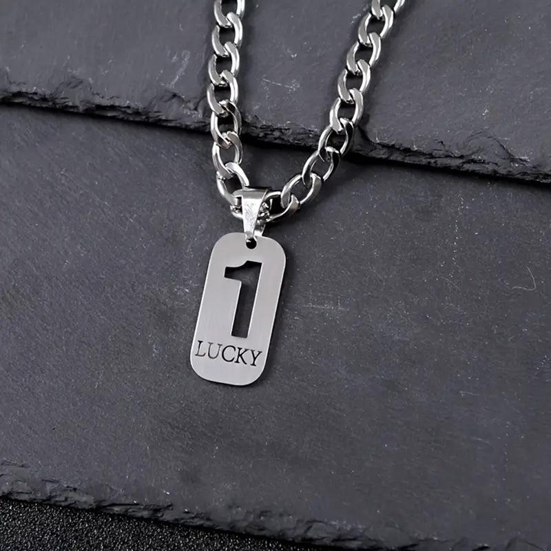 Lucky Number Necklace High-end Hollow Pendant Accessories Number Necklace