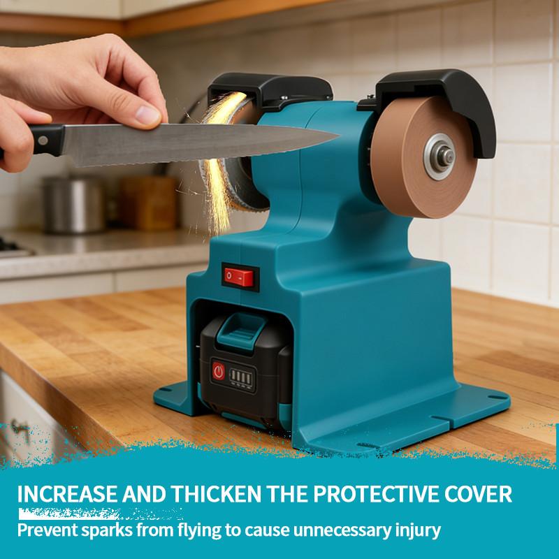 200W Home DIY Polishing Grinding Stone Knife Power Tool Cordless Portable Electric Bench Grinder Double Grinder