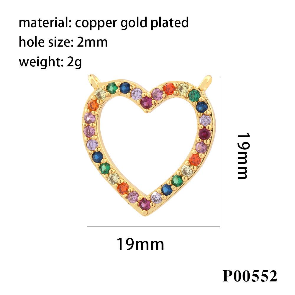 Copper Inlaid Zircon Heart, Star & Moon Jewelry Accessories: Versatile Charms for Earrings, Necklaces, Bracelets