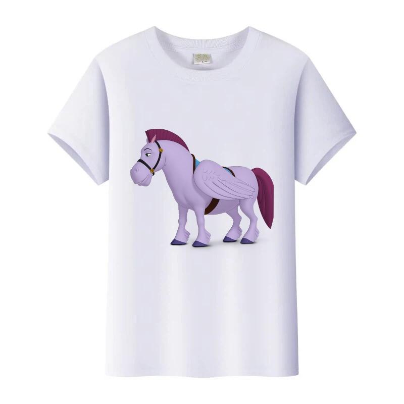 

Fashion Disney Sofia The First Princess Graphic Tees Girl O-Neck Tops White Clothes Blouses Harajuku T-Shirt Summer Tshirt 100
