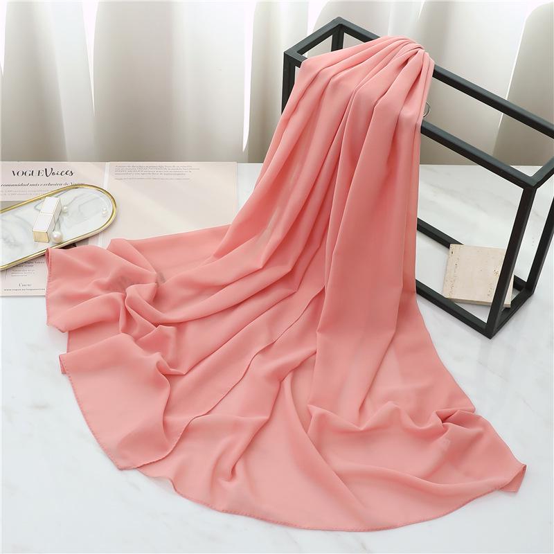 

Прямоугольный шарф из жемчужного сплошного шифона: Универсальный женский платок и шаль. 175*70cm