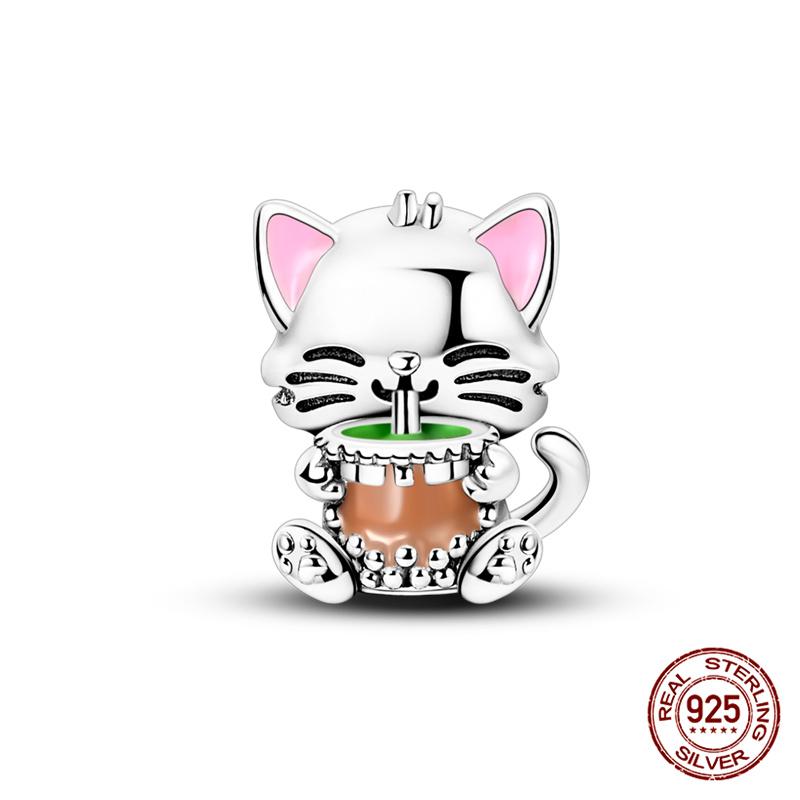 Originale Eulenperlen, 100 % Kupfer, Glückskatzen-Elefanten-Anhänger, passend für Originalarmbänder, DIY-Schmuckherstellung, Geschenk für Frauen