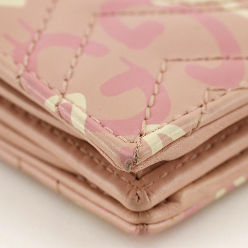 Gucci Compact Wallet Bi-Fold Wallet 449421 GG Ghost Card Case Pink Leather Women Used