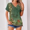 Damen Sommer Oberteile Kurzarm V-Ausschnitt Hemden Lässig Elegant Sommer Blusen Tunika Top