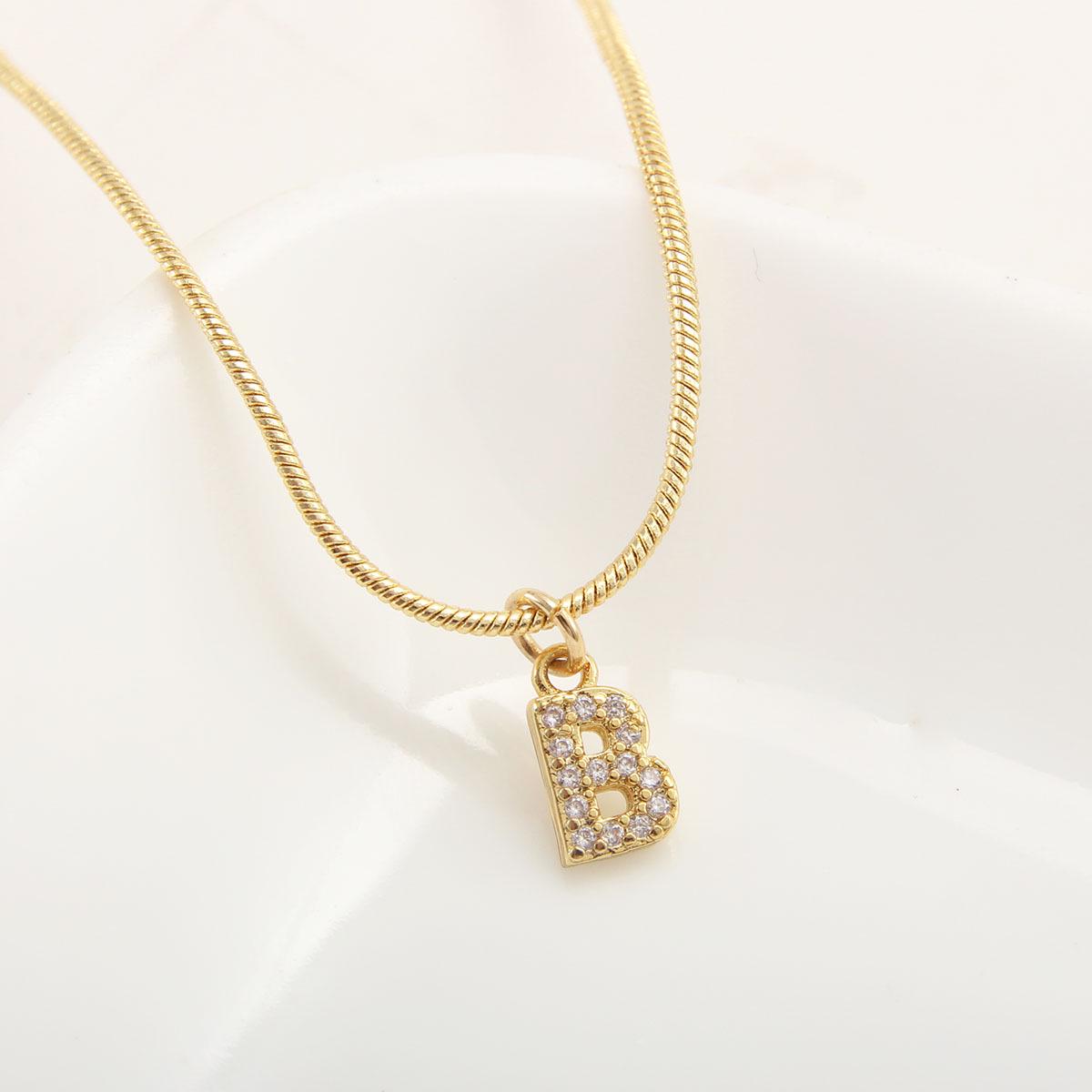 

«Стильное ожерелье с позолоченными буквами из циркония – европейский и американский дизайн»