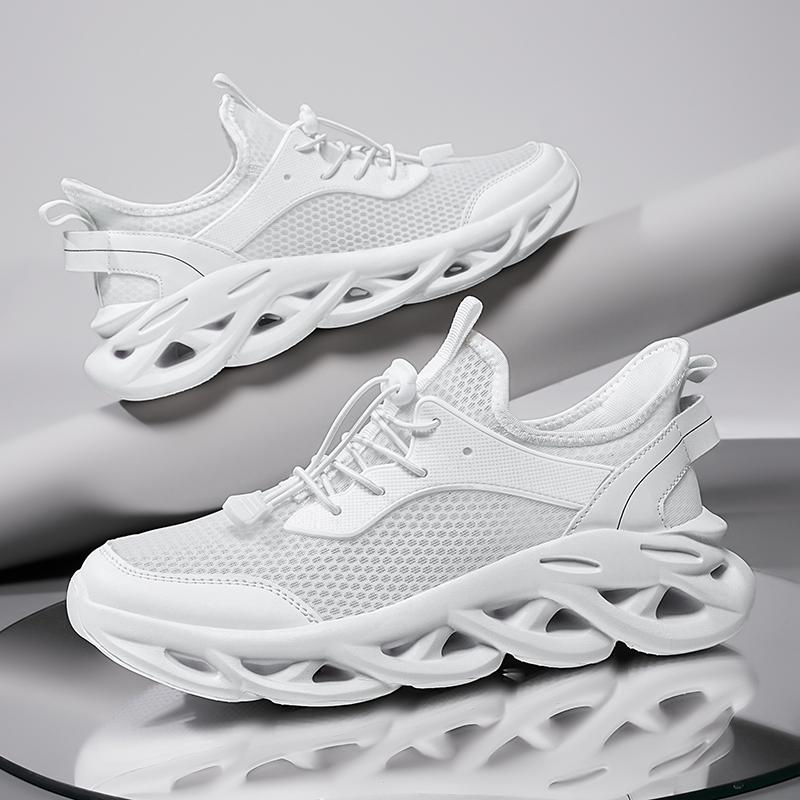 MAEDEF White Running Shoes Mens Sneakers Lightweight Trainers Breathable Walking Shoes Comfortable Athletic Sports Shoes for Men