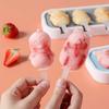4 Cells Ice Cream Silicone Mold Summer Popsicle Mold Ice Pop Maker Fruit Juice Freezer Ice Tray Popsicle Molds Cake Baking Tools