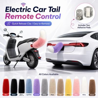 Peludo Coche Eléctrico Moviendo la Cola Recargable Moto Adorno de Cola Todos los Vehículos