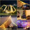 Outdoor Camping String Light with 5 Modes Rechargeable String Light Camping 2 In 1 Waterproof Portable USB Camping Lights for Camping Yard Party Decor