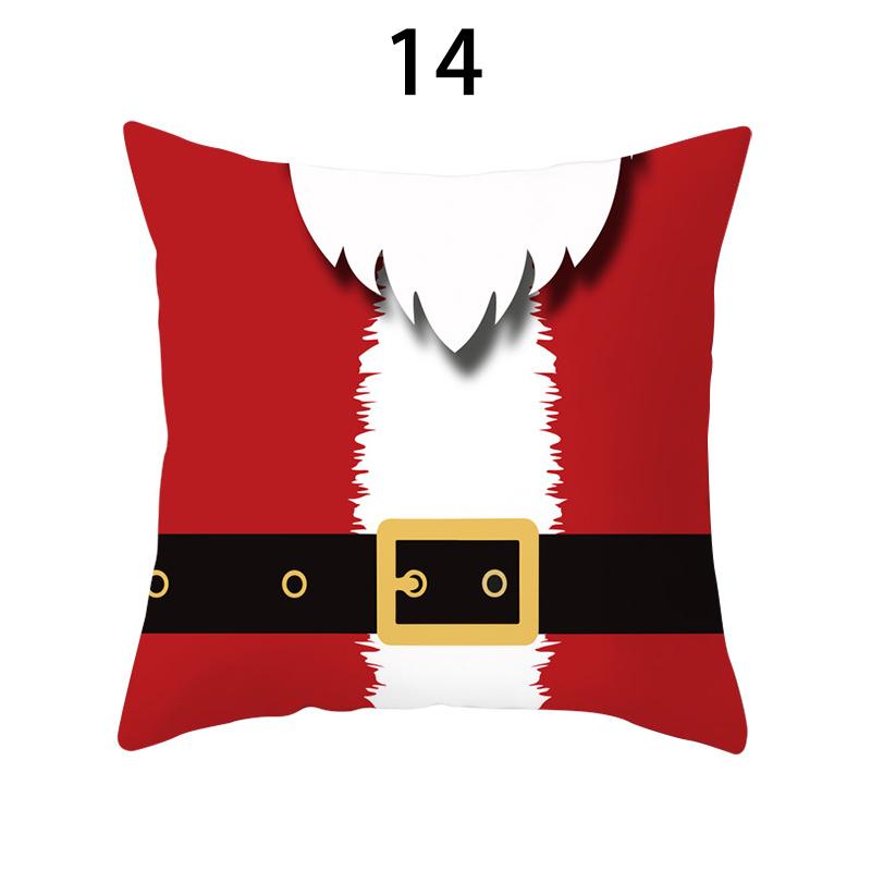 Merry Christmas Cushion Cover Xmas Pillowcase Happy New Year Navidad Santa Claus Red Pillow Cover Ornament Gifts Home Decor