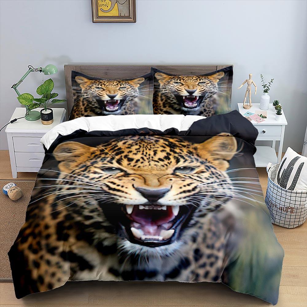 3D Bedding Set Animal Theme Bedding Set Leopard Pattern Duvet Cover AU Full Size Bedding Sheet/Double Home Decoration