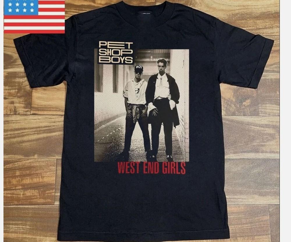 Pet Shop Boys West End Girls T-shirt Unisex Nera Tutte le Taglie S- 45XL