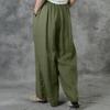 Large Size Loose Cotton and Linen Casual Trousers Women