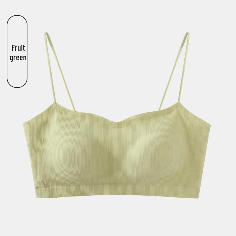 Women's Strapless Integrated Sports Bra Vest - Anti-Exposure, Thin Straps, 2024 Summer Collection