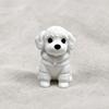3D-gedruckte sitzende Hundefigur, Mini-Hundestatue in Weiß für Schreibtischdekoration, Modernes Tierform-Ornament für Zuhause, Büro, Bücherregal
