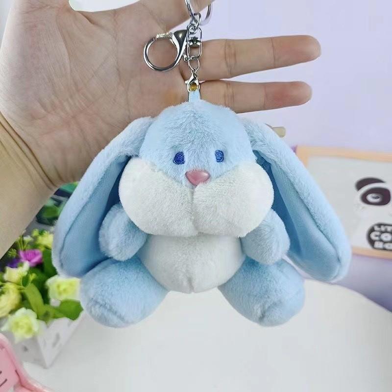 Adorable Plush Bunny Keychain Soft Cartoon Rabbit Bag Charm Doll With Pp Cotton Filling