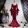 Costume da Strega Gotica in Velluto per Cosplay e Giochi di Ruolo di Halloween