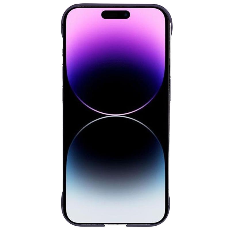 

For iPhone 14 Pro Max Rubberized Hard PC Phone Case Skin-Touch Frameless Back Cover Dark Purple