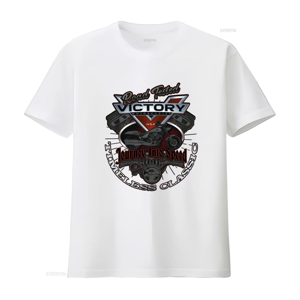 Victory Motorcycles Softstyle T Shirt Vintage Washed Stylish Graphic Homme Breathable Top For Everyday Wear Slightly Soft