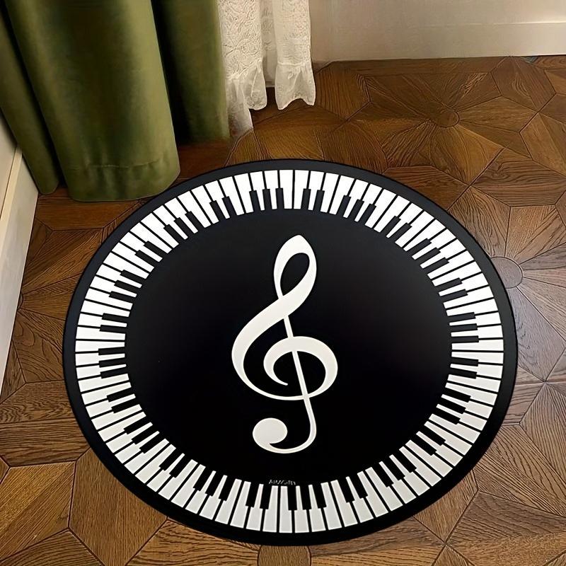 CD Musical Round Carpet Living Room Decoration Teenager Mat Anti Slip Chair Cushion Round Rugs for Bedroom Music Design Rug