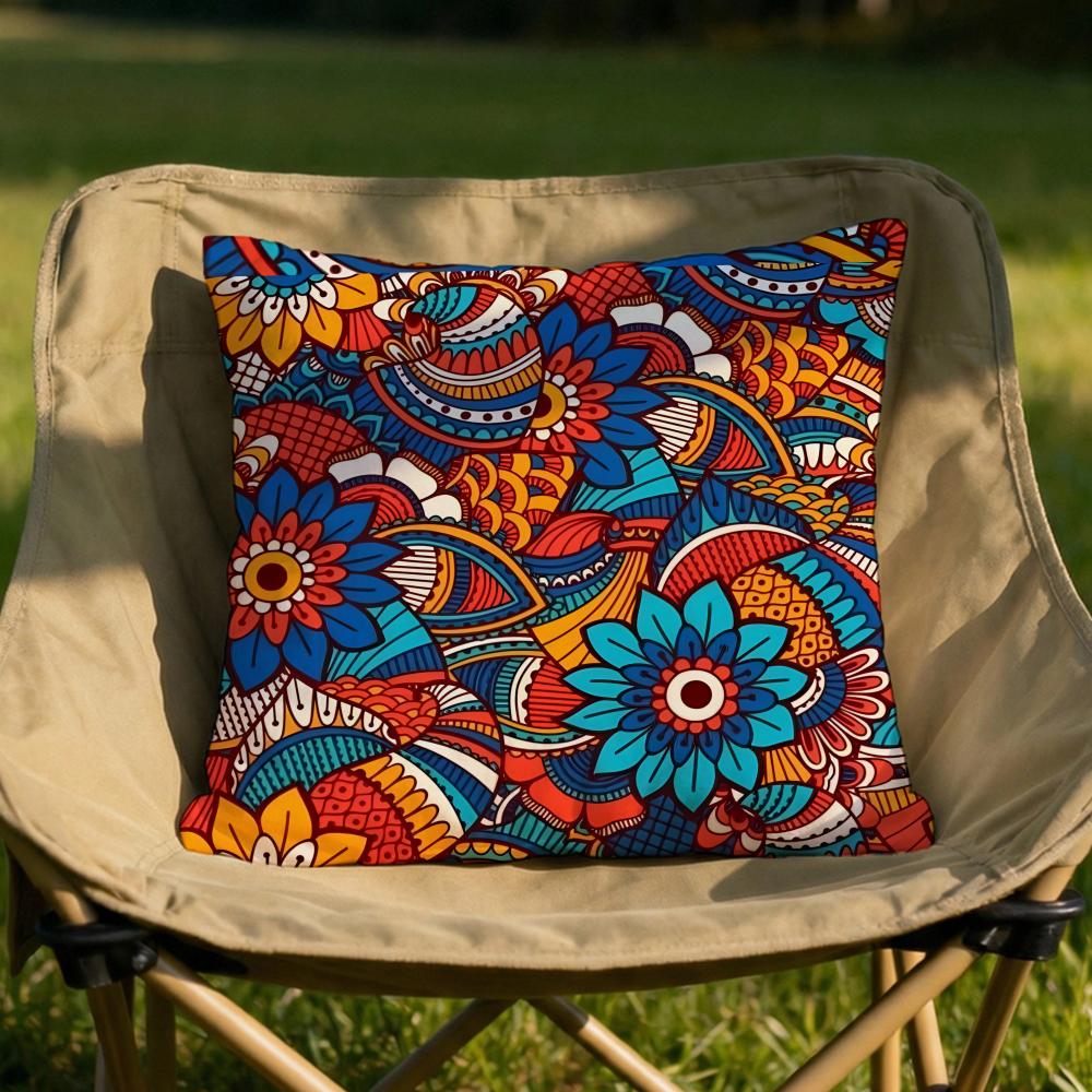 Ethnic Bohemian Pattern Cushion Cover Soft Reversible Durable Pillow Cover MultiScene Use for Home Car Daily Comfort