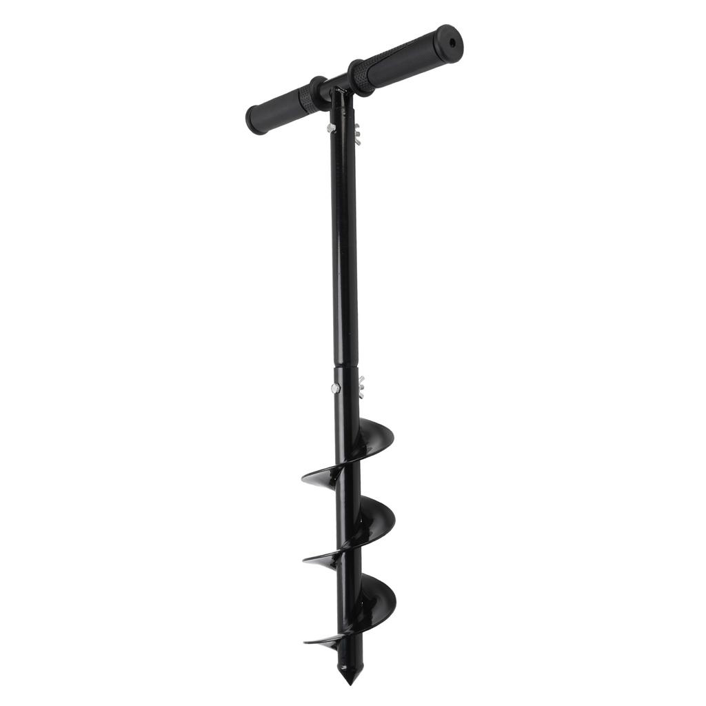 Garden Auger Drill Bit, T Shape Hand Drill Auger Post Hole Digger Steel Spiral Drill Bit with Handle Multifunction Garden Auger Tool Drill Digger Bit