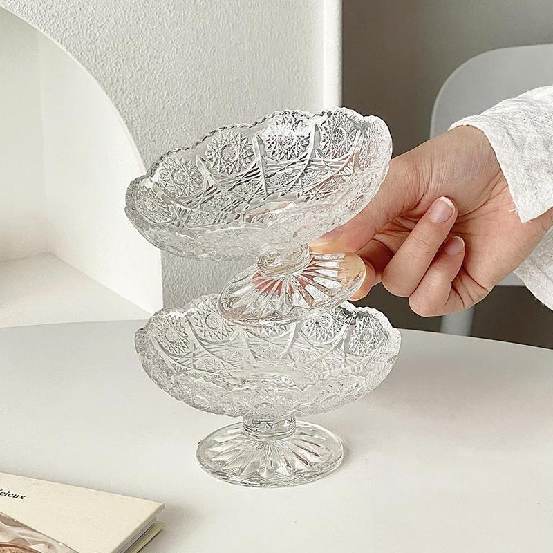 Europeisk Lett Luksus Krystallglass Kakestativ Fruktfat Snacksbrett Dessert Holder for Bryllup Høyfotet Cupcake Utstilling