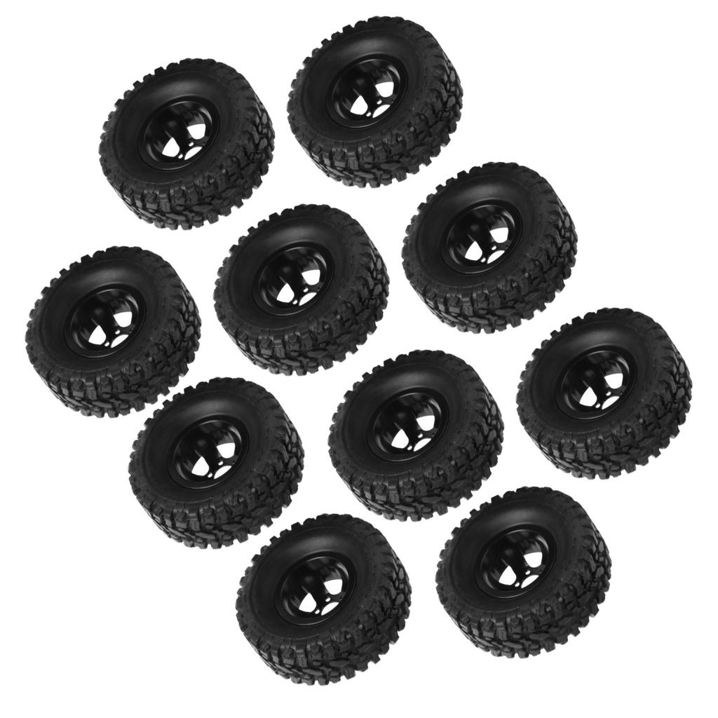 6WD Rubber Tires Aluminum Alloy Wheel Hub for WPL B24 B36 1 16 RC Car Upgrade PartBlack