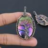 Natural Tree Of Life Multi Labradorite Copper Wire Wrap Pendant 2.56" v2d24