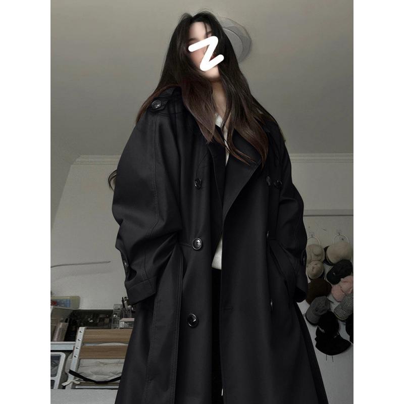 Gabardina Gris de Longitud Media para Mujer Petite: Estilo Coreano y Británico Primavera/Otoño 2025