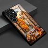 Autumn Scenery Maple Leaves Pattern Tempered Glass Phone Case For Samsung Galaxy S23 S24 S25 S26 Ultra Plus FE Shockproof Cover