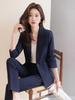 Damen Professioneller Blauer Blazer Hosenanzug für Frühling & Herbst - Elegante Interview- & Arbeitskleidung