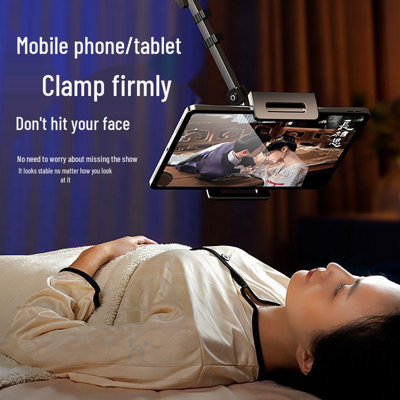 Rotating Tablet & Phone Holder for Bed – Adjustable Arm for Watching or Streaming