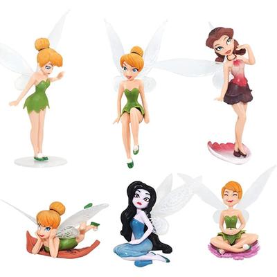6 Pcs Tinkerbell Figures Miniature Fairy Garden Ornament Fairy Pixie Girl