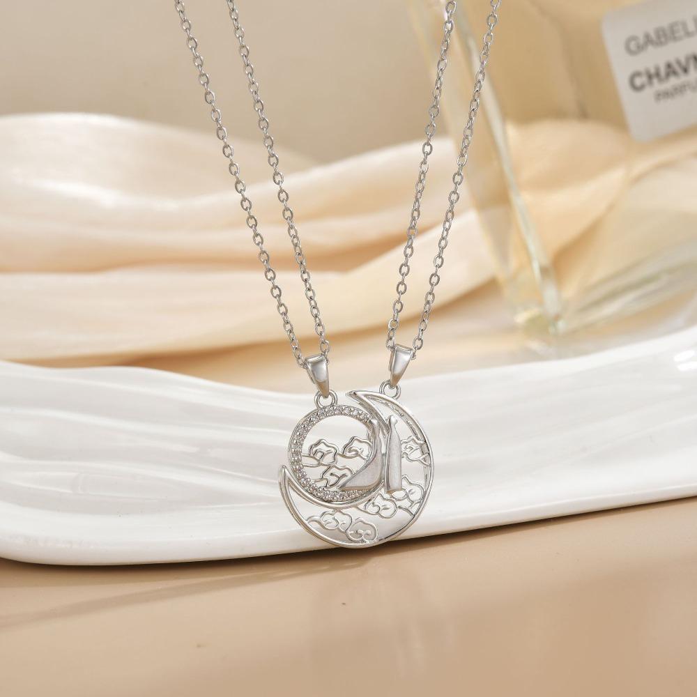 Magnetische Sonne Mond Partner Halskette Modisch Vielseitig Hochwertiges Geschenk für Beste Freunde Liebhaber