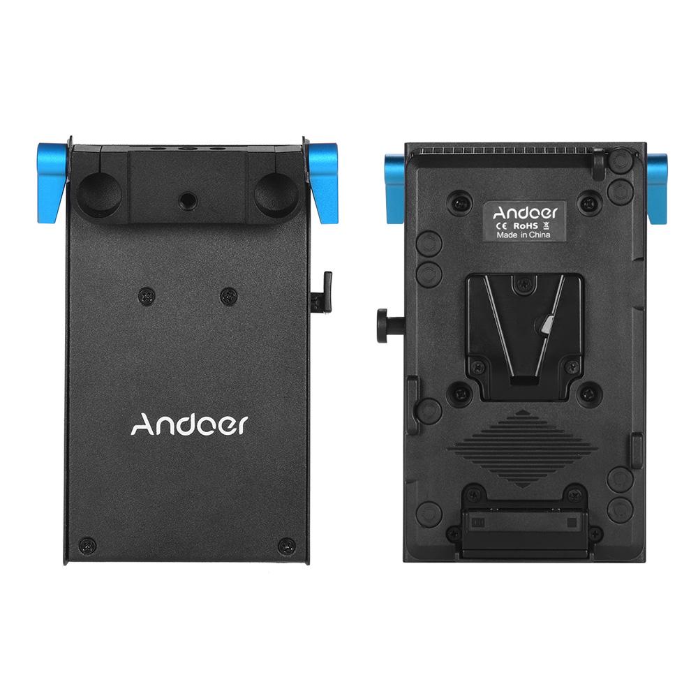 V Mount V-lock Battery Plate Adapter with 15mm Dual Hole Rod Clamp NP-FZ100 Dummy Battery