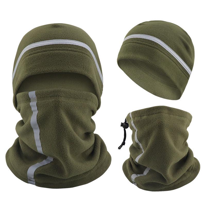 Reflective Warm Hat & Scarf Set for Autumn/Winter Cycling - Night Riding Cold Protection with Mask